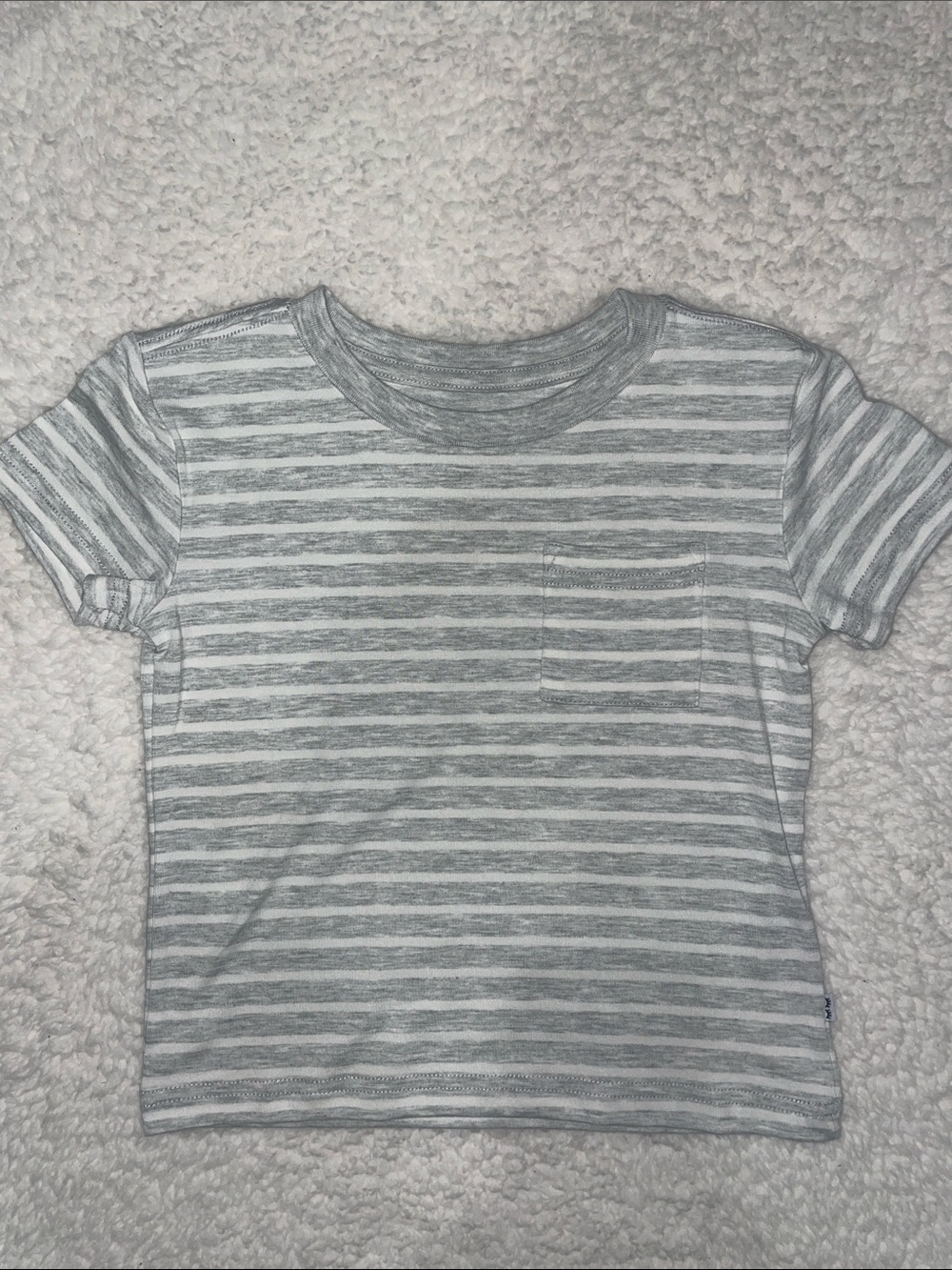 Little Sleepies Light Grey Heather Stripe Relaxed Pocket Tee